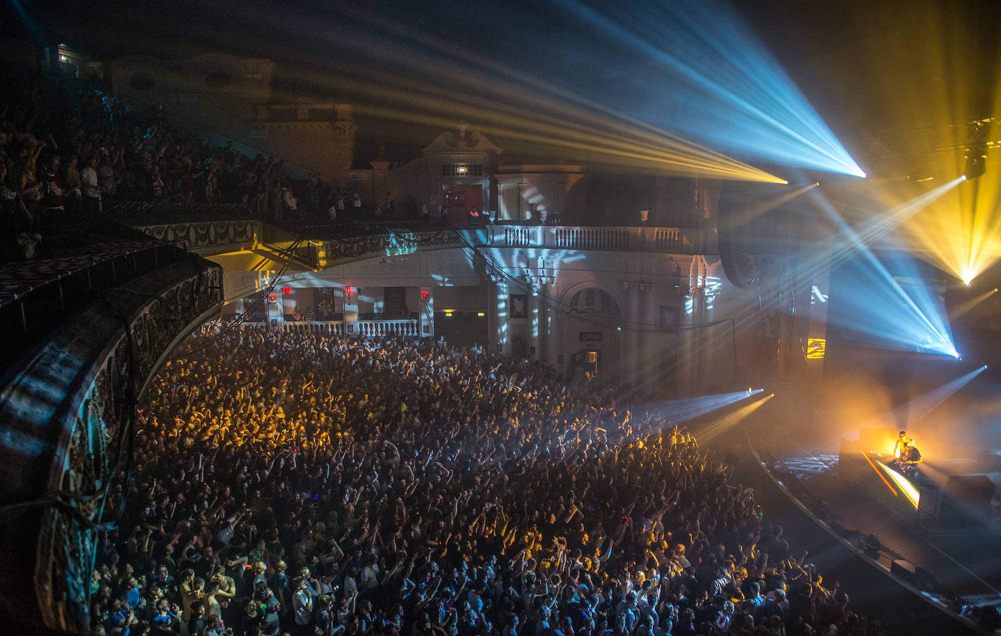 Above and Beyond perform on stage at Brixton Academy London, United Kingdom. (Photo by Ollie Millington/Redferns via Getty Images)