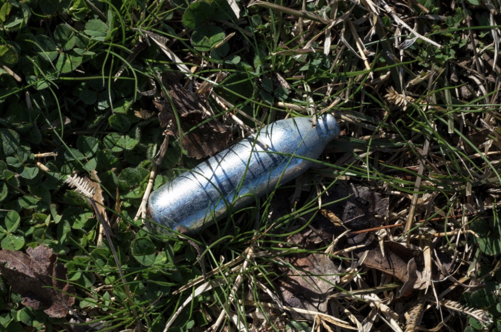 Discarded Nitrous Oxide canister