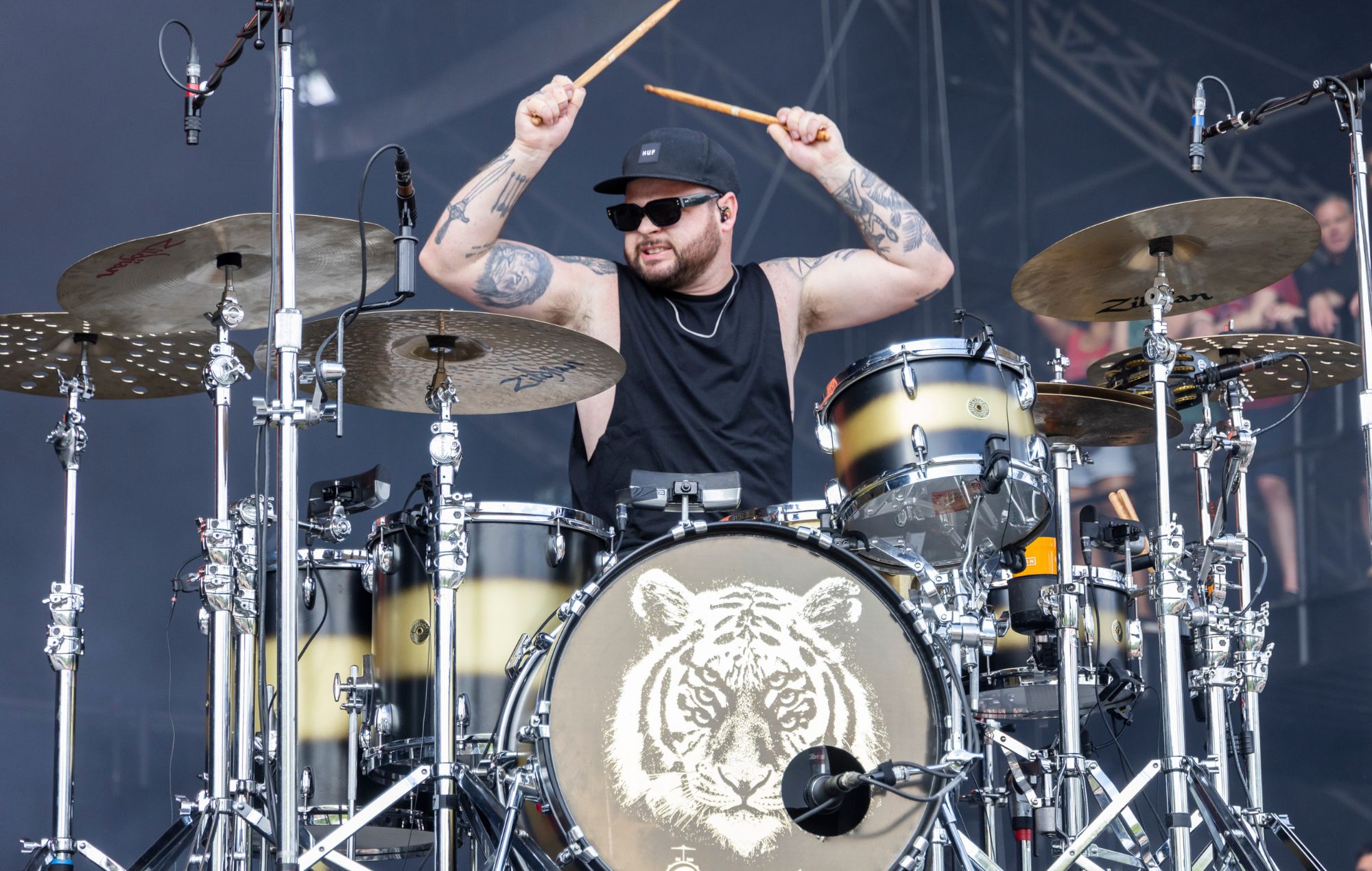 Ben Thatcher of Royal Blood performs in 2024