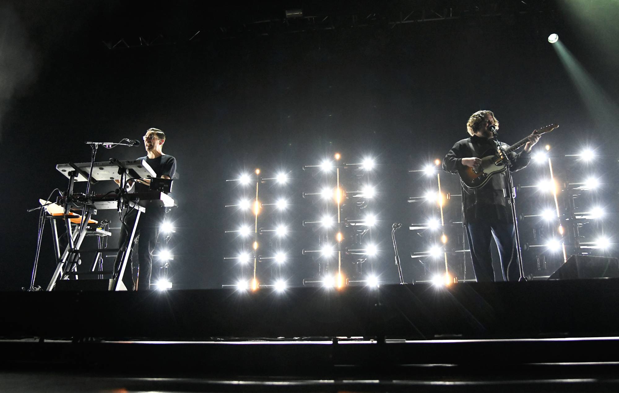 Gus Unger-Hamilton and Joe Newman of Alt-J at the Fox Theater in Oakland, California. (Photo by Tim Mosenfelder/Getty Images)