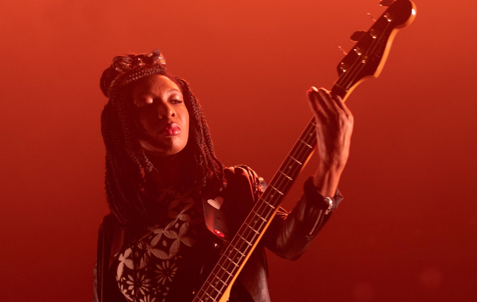 Estella Adeyeri of Big Joanie performs on stage at The Barrowland Ballroom in Glasgow, Scotland. (Photo by Roberto Ricciuti/Redferns)